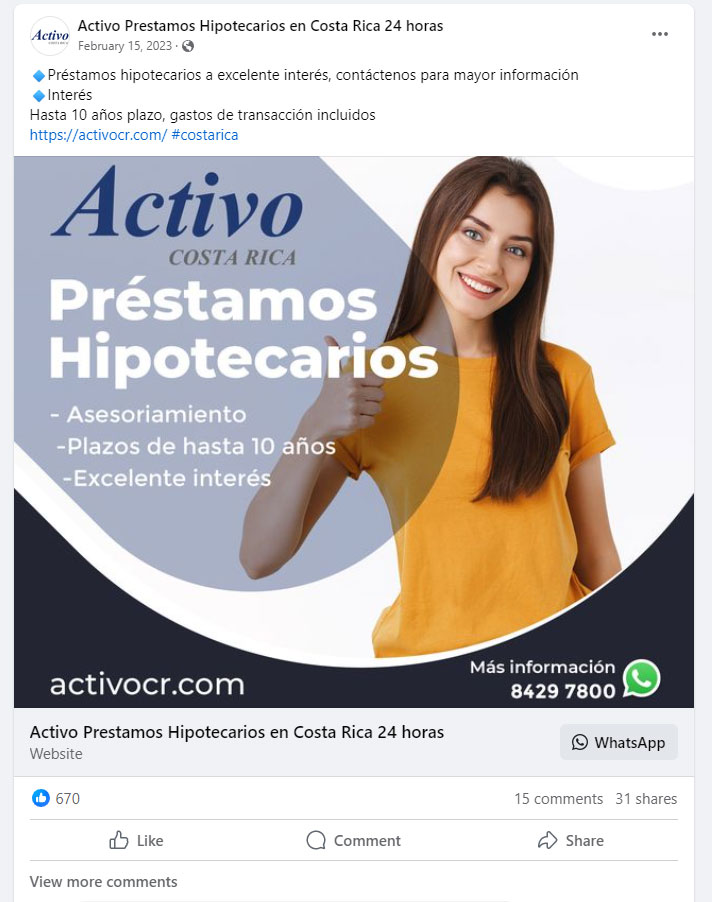 activo facebook ad